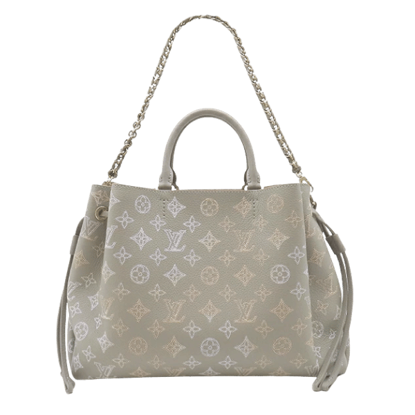 Louis Vuitton LOUIS VUITTON 2-Way Bag Bella Tote Monogram Mahina Gray Gold Hardware Shoulder Handbag New Unused M23395 RFID [Box] [Used]