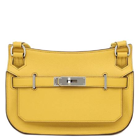 Hermes HERMES Shoulder Bag Jypsiere Mini Evercolor Jaune Ambre Silver Hardware Yellow W [Box] [Used]