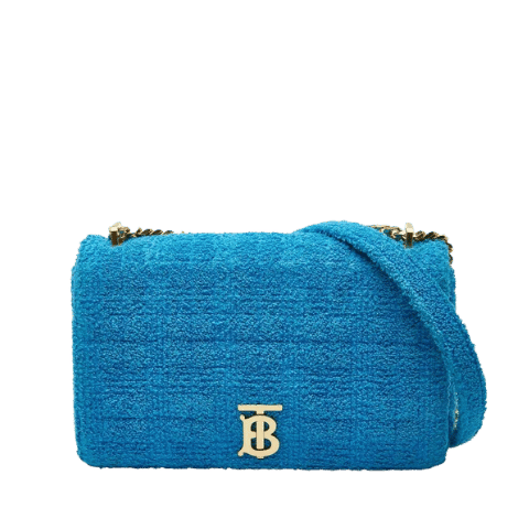 Burberry TB Logo Lola Chain Shoulder Bag Blue Pile Womens [Used]