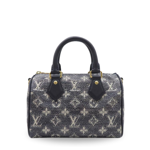 Louis Vuitton Speedy 20 Monogram Jacquard Navy Gold Hardware