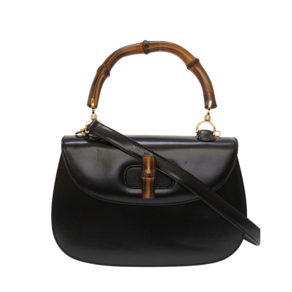 Like new Gucci Bamboo Black 000 46 0633 Handbag Bag Black 0091 [Pre-owned] GUCCI