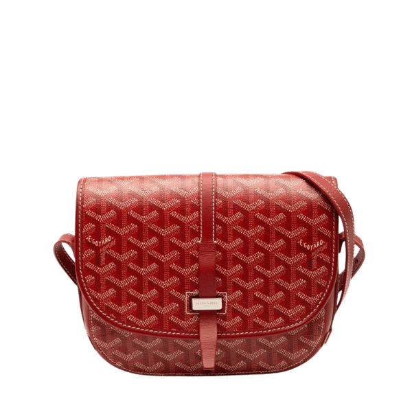 GOYARD Belvedere PM Crossbody Shoulder Bag Red PVC Leather Womens [Used]
