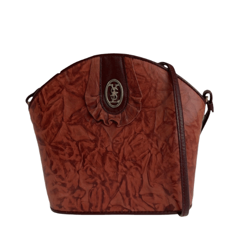 YVES SAINT LAURENT Vintage YSL Red Gold Hardware Leather Shoulder Bag Pouch Women