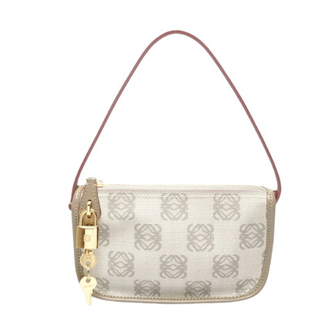 LOEWE Anagram Handbag Gray WS26348 [Used]