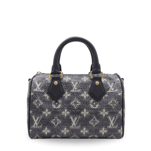 Louis Vuitton Speedy 20 Monogram Jacquard Navy Gold Hardware