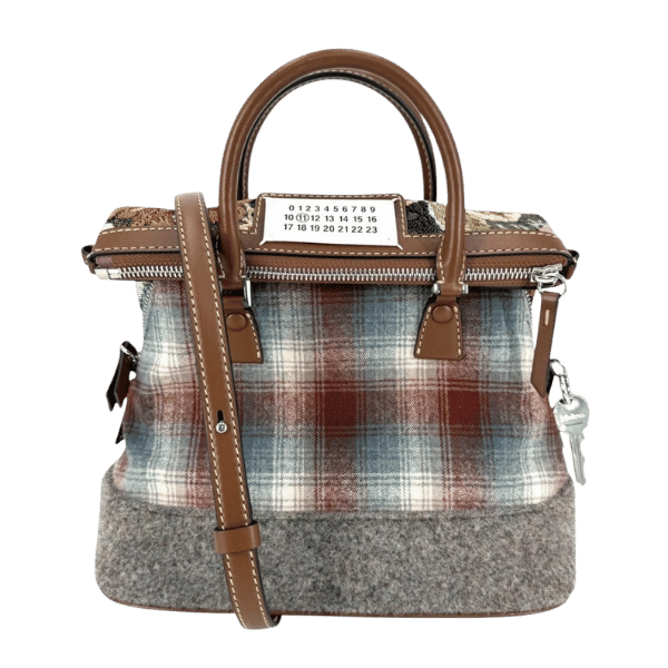 [Big Clearance] Maison Margiela 2WAY Women's 5AC Classic Mini Handbag Shoulder Bag Crossbody Bag Genuine Leather Canvas Brown Dark Gray Silver Hardware Excellent Condition [Used Item]