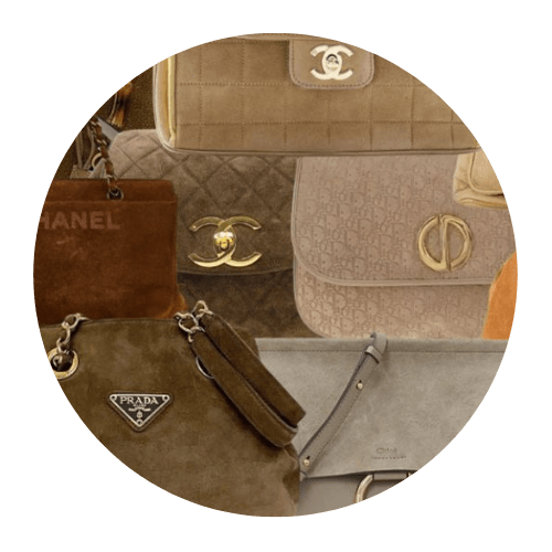 A collection of designer hand bags