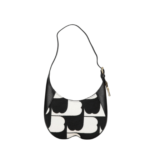 Burberry Knight Horse Handbag One Shoulder Bag White Black Canvas Leather Womens [Used]
