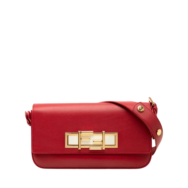 FENDI Tre Bakket One-Shoulder Bag 8BR720 Red Leather Womens [Used]