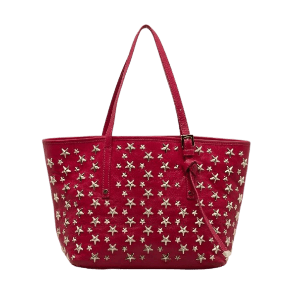 JIMMY CHOO Star Studs Sofia S Handbag Tote Bag Pink Leather Ladies [Used]