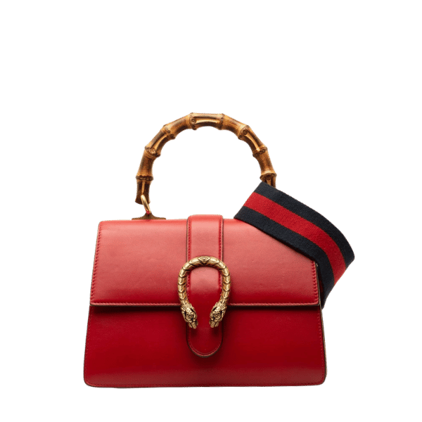 Gucci Dionysus Bamboo Handbag Shoulder Bag 2WAY 448075 Red Leather Womens [Used]