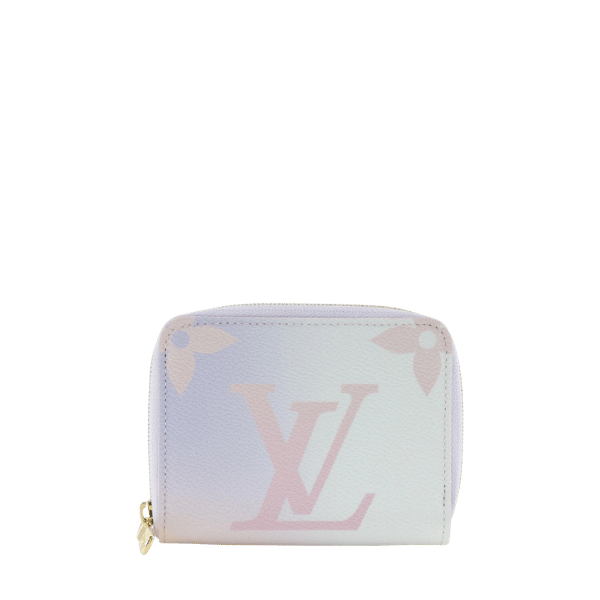 LOUIS VUITTON Spring in the City Coin Case Monogram Sunrise Pastel Zippy Coin Purse M81388 Monogram Canvas Made in France Purple Zipper Women's [Used] A+ Rank
