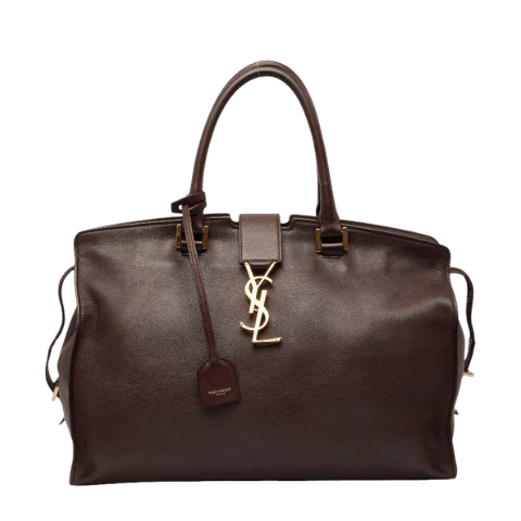 Saint Laurent Cabas Handbag 394458 Brown Leather Womens Used