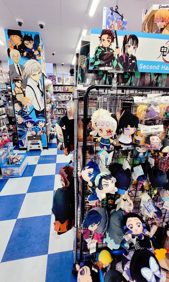 Anime store merch of different characters