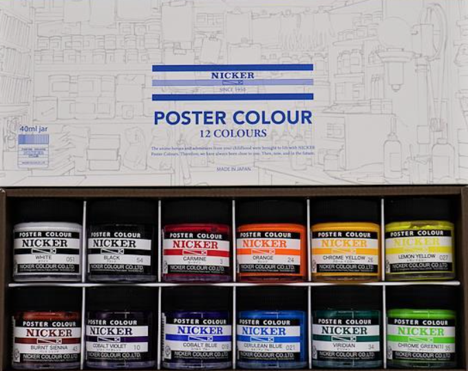 Nicker Poster Colour package with 12 colors 