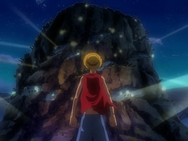 G-8 arc scene where Luffy is looking at the Marine base