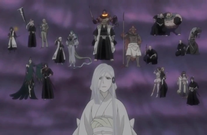 Zanpakutou arc scene with zanpakutou and shinigami