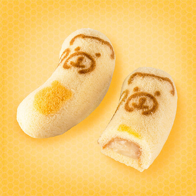 Tokyo Banana Kuma cut to show filling