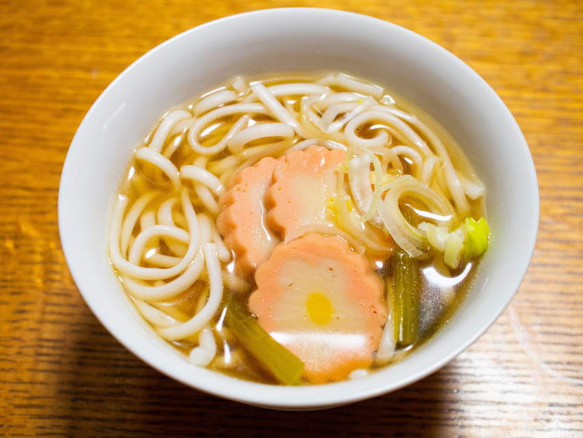 Bowl of udon on a table