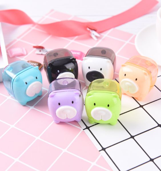 Dog shaped colorful pencil erasers