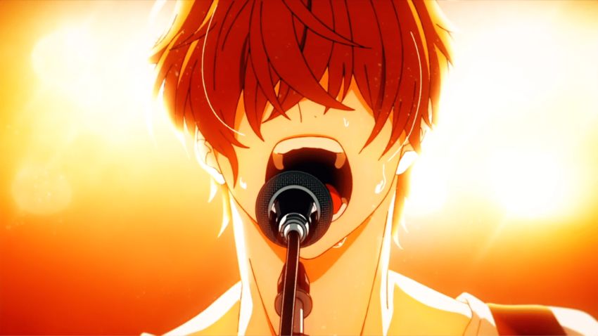 Mafuyu from the anime Given singing