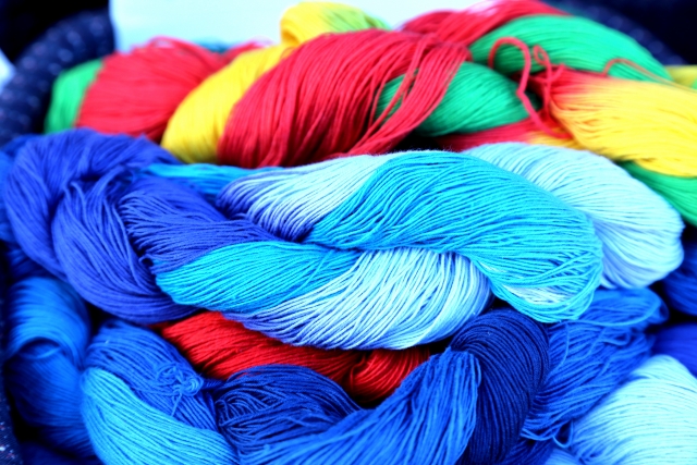 Close up image of the specially dyed threads for embroidery