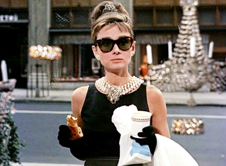 Audrey Hepburn in Breakfast at Tiffany's with the legendary Oliver Goldsmith sunglasses