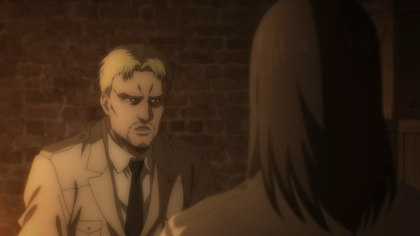 Eren confronts Reiner.