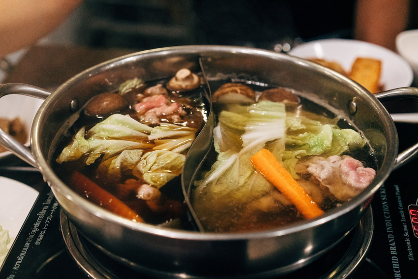 Close up of a Shabu-shabu hot pot