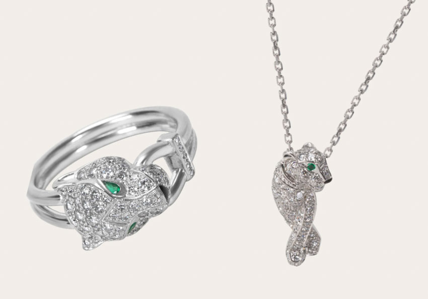 Ring and neckless from the Cartier Panthere collection