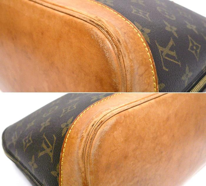 Corner of a Louis Vuitton bag with exposed corners