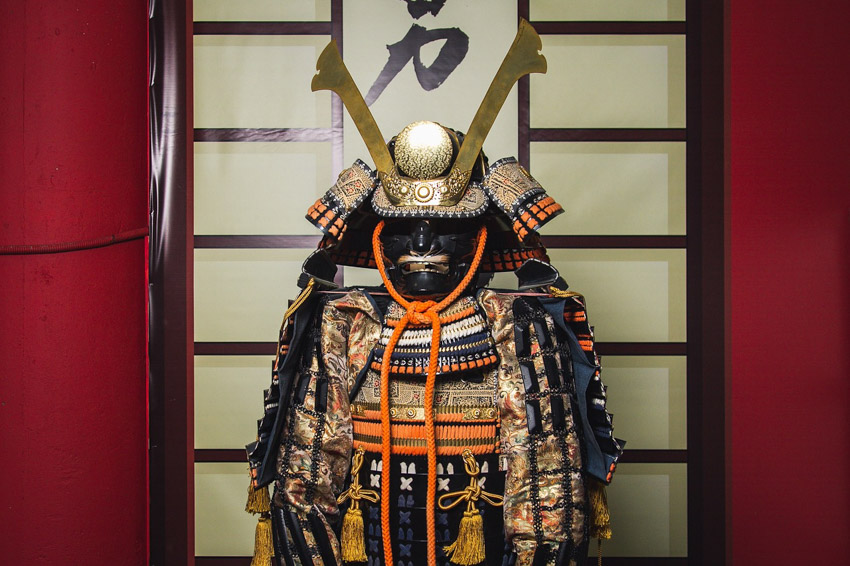 Samurai armor on display 