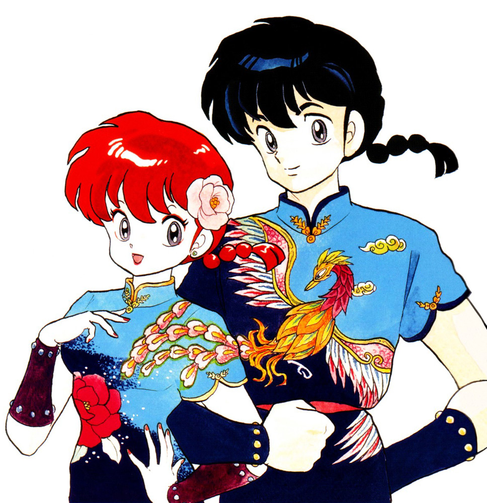 The male and female version of the character Ranma from the animation Ranma 1/2