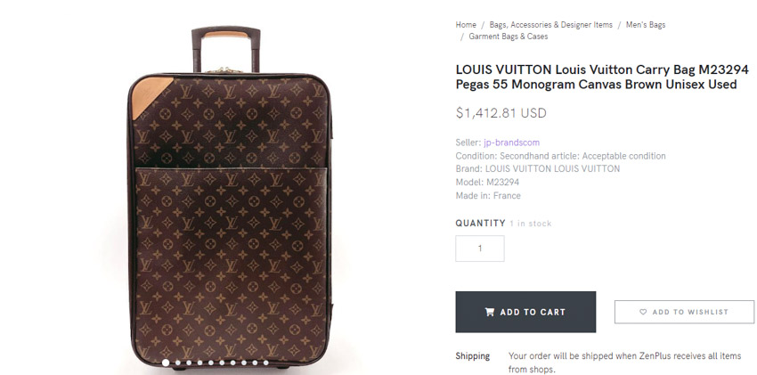 Louis Vuitton Carry Bag M23294 Pegas 55 Monogram Canvas Used