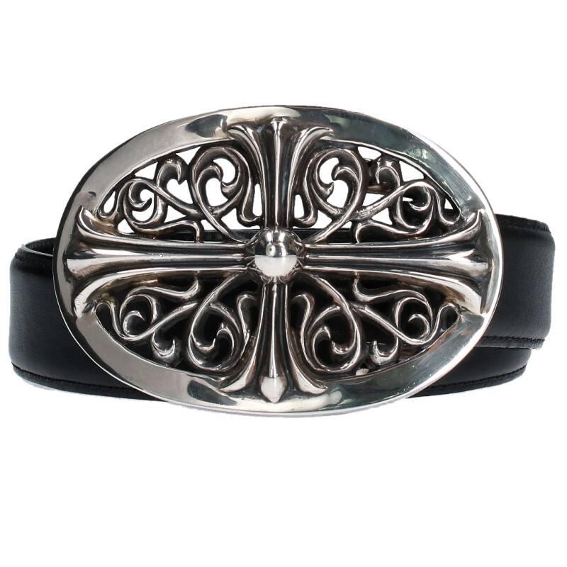 Authentic Chrome Hearts Classic Cross Sterling Buckle Black