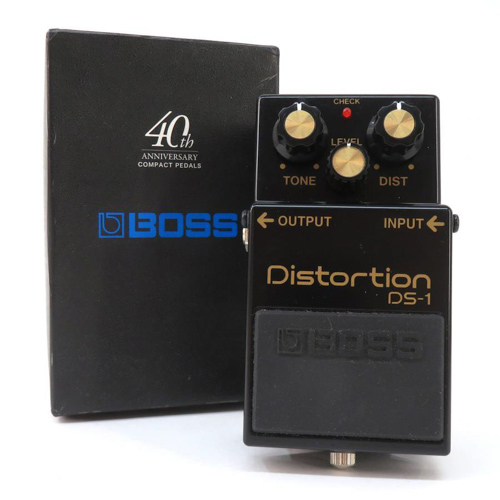 Boss DS-1 Distortion 40th Anniversary version in black body color with gold color accents