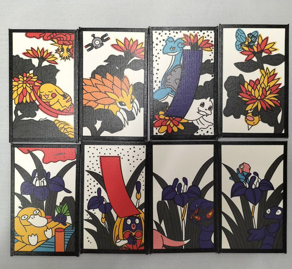 Part of a set of Pokemon themed Hanafuda cards.