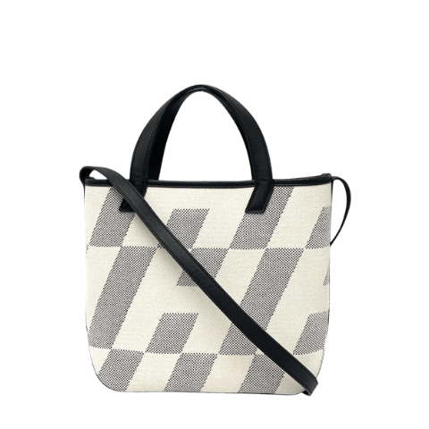 Hermès 2-Way Unisex H en Bié 27 Handbag/Shoulder Bag for Men and Women, HERMES Z Stamp, Canvas and Leather, Beige and Black, 2021 [Pre-owned]