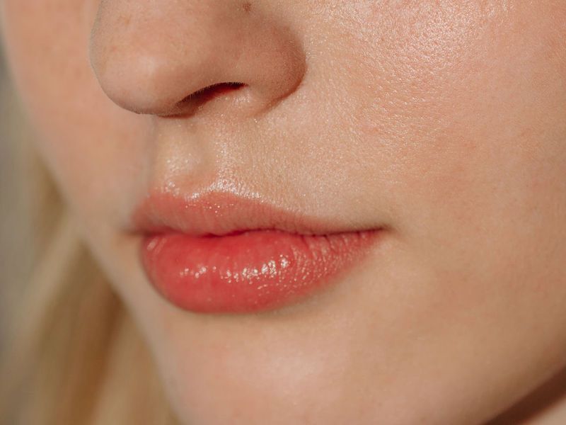 Close up of a woman's lips with the plump look