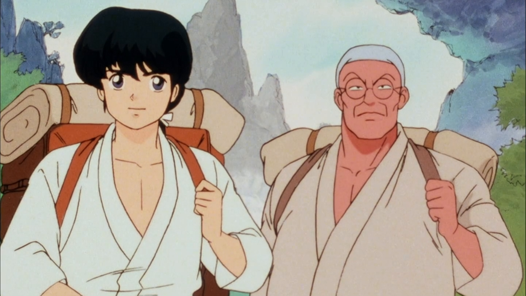 Two of the male characters from the animation Ranma 1/2