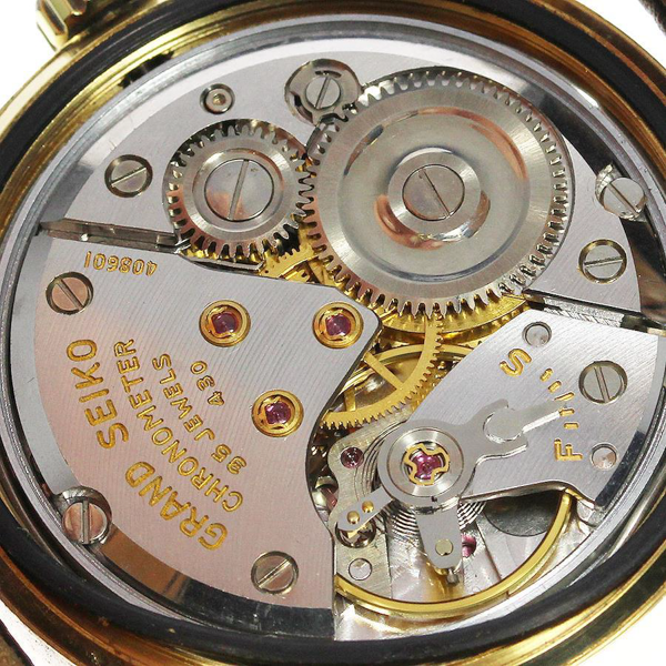 The transparent backside of a Grand Seiko