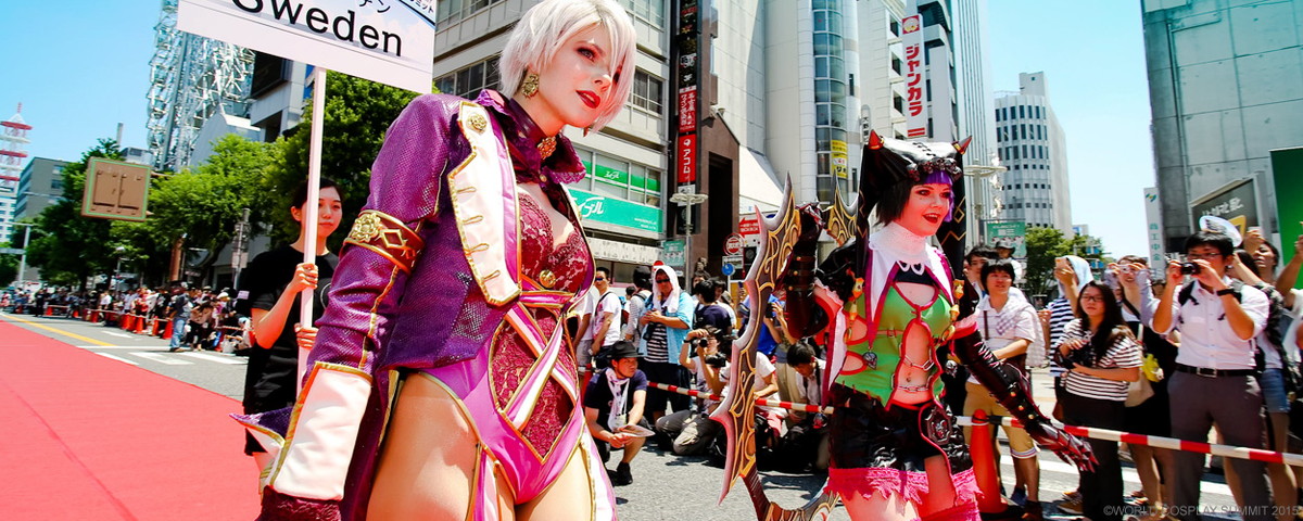 Sweden team during a parade at the World Cosplay Summit 2015