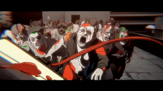 GIF with part of the opening sequence of ZOM100.