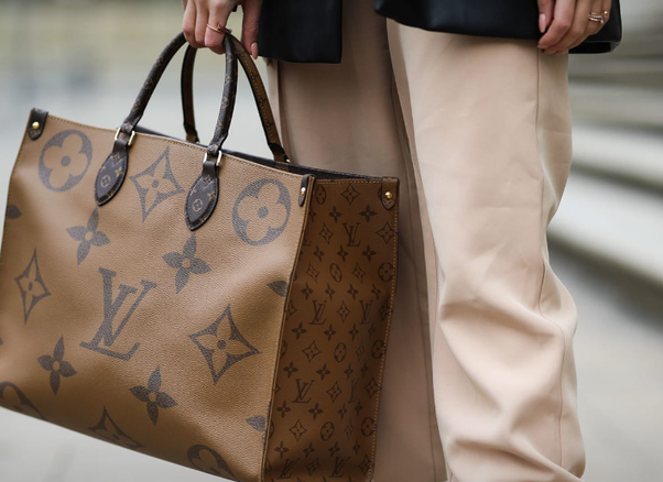 A person holding a Louis Vuitton bag