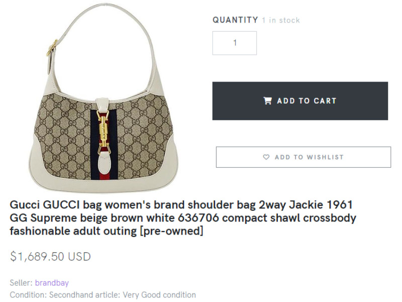  GUCCI bag women's brand shoulder bag 2way Jackie 1961