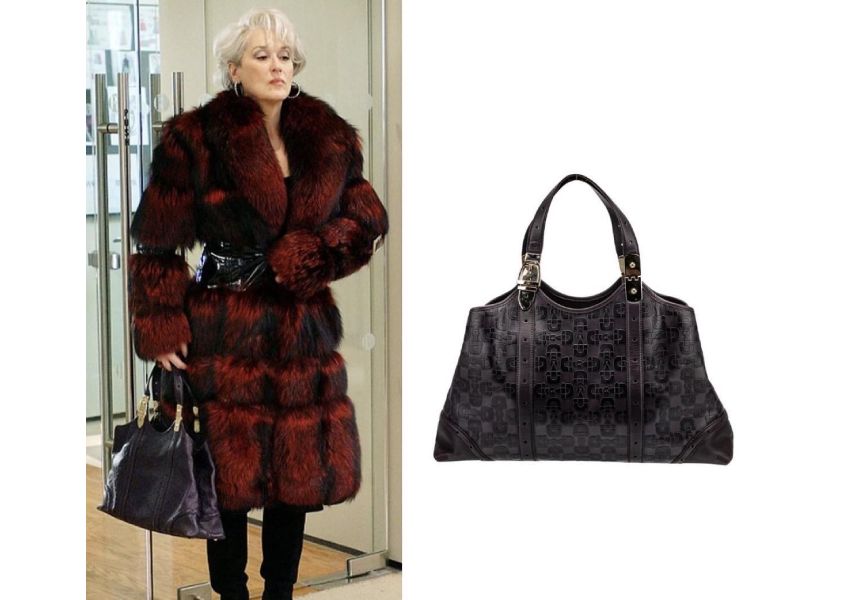 The Gucci Horsebit Embossed Bag, a polished and structured luxury accessory featured in The Devil Wears Prada with a strong Miranda Priestly energy