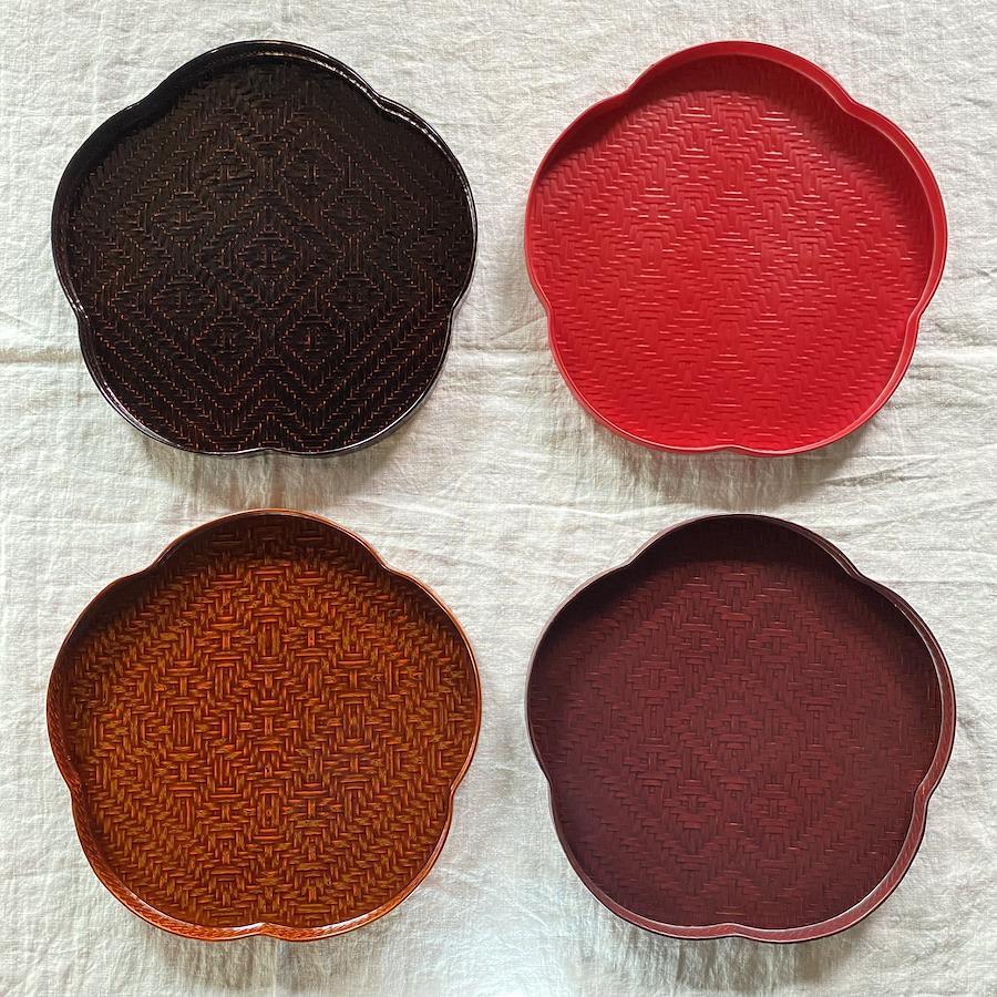 Plum flower shaped trays from Kurume, Japan