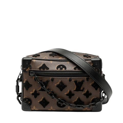 Pre-owned Louis Vuitton Monogram Tuftage Mini Soft Trunk Crossbody Chain Shoulder Bag M68970 in Brown and Black PVC Leather. Womens.