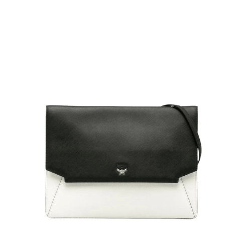 
MCM Flat Shoulder Bag Black White Leather Womens [Used]