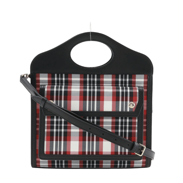 Burberry Mini Pocket Bag 2-Way Shoulder Bag Check 8035841 Calf x Nylon Black/Red Womens [Used] A+ Rank
